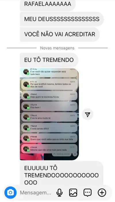 Print de conversa de aluna