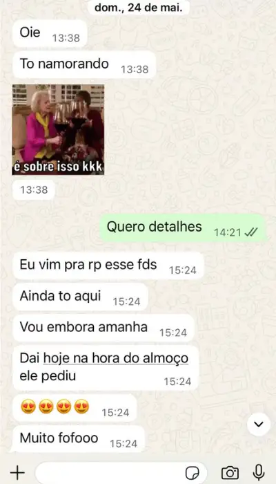 Print de conversa de aluna