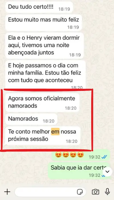 Print de conversa de aluna